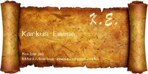 Karkus Emese névjegykártya