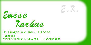 emese karkus business card